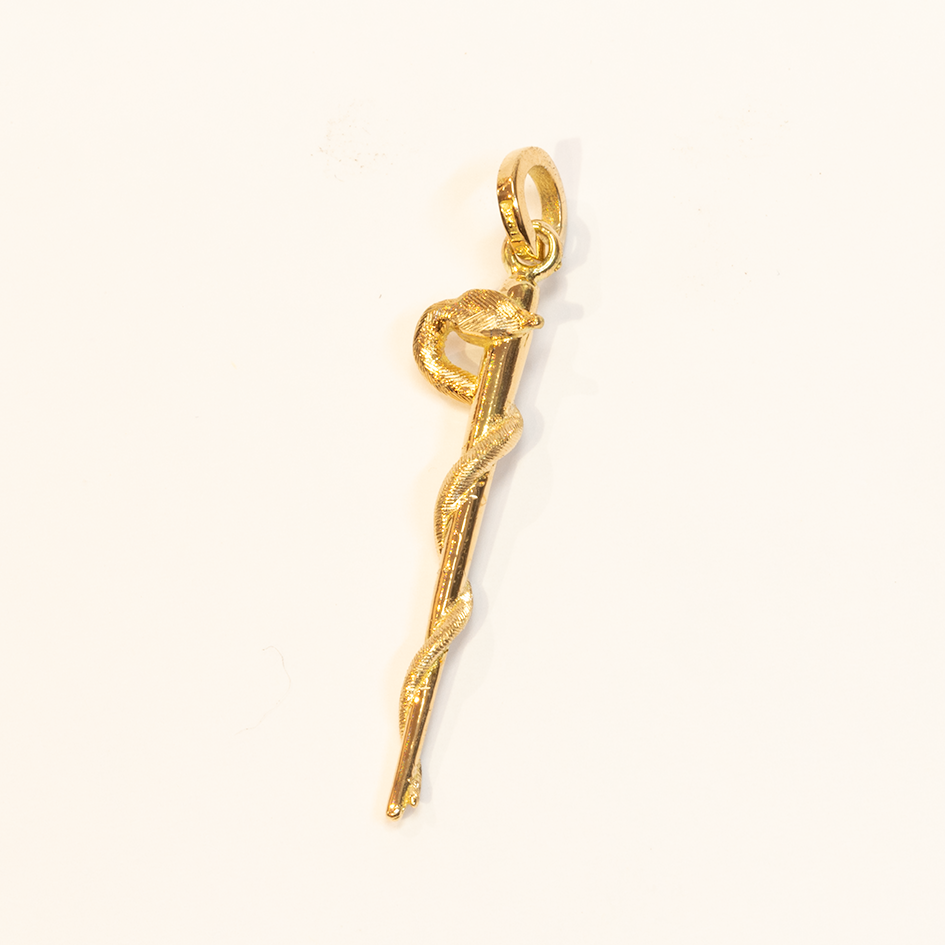 Eskulapstav Hänge 18k Läkarsymbol